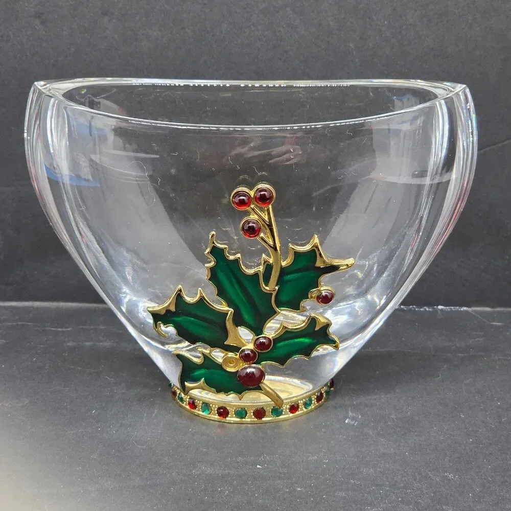Teleflora Fine Bohemian 24% Lead Crystal 4 1/4"T X 5 1/2"L X 2 3/4"W Dish Vase - Picture 13 of 13